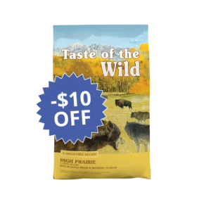 Taste of the Wild High Prairie Canine recipe with Roasted Bison & Roasted Venison yellow